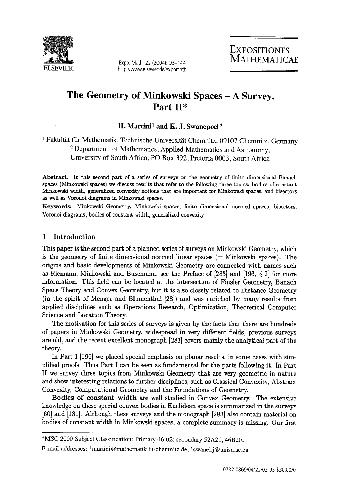 Обложка книги Geometry of Minkowski spaces. Survey
