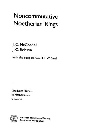 Обложка книги Noncommutative Noetherian rings