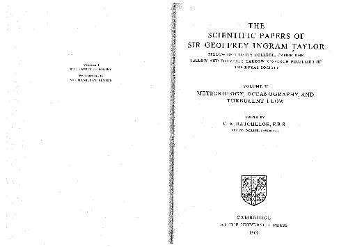 Обложка книги The Scientific Papers of Sir Geoffrey Ingram Taylor (Meteorology, Oceanography and Turbulent Flow)
