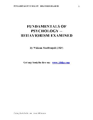 Обложка книги Fundamentals of Psychology