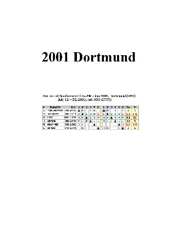 Обложка книги 2001 Dortmund Tournament Book
