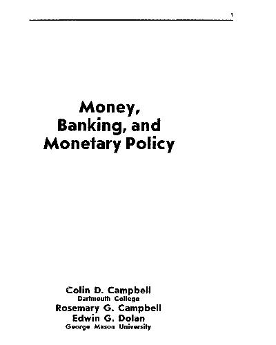 Обложка книги Деньги, банковское дело и денежно-кредитная политика