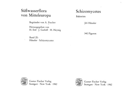 Обложка книги Süßwasserflora von Mitteleuropa: Schizomycetes