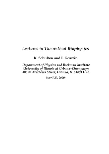 Обложка книги Lectures in Theoretical Biophysics