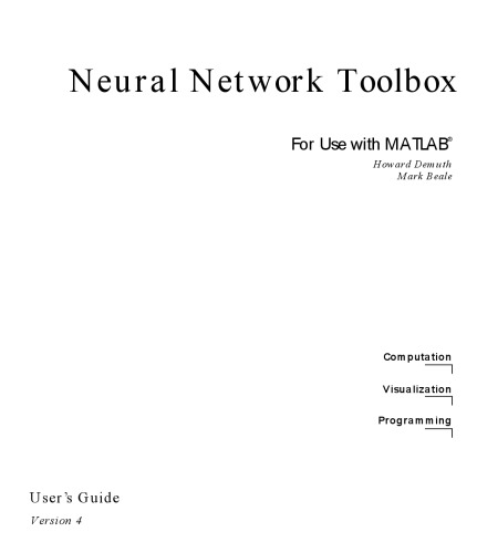 Обложка книги Matlab - Neural Network Toolbox User's Guide 