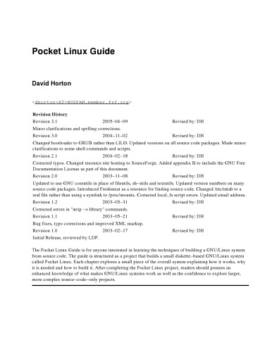 Обложка книги Pocket Linux guide