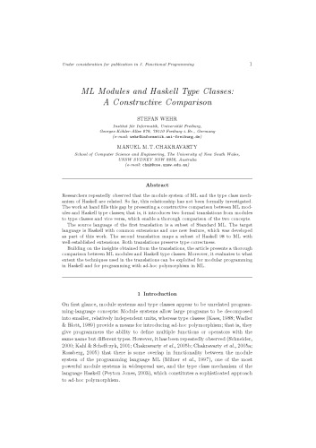 Обложка книги ML modules and Haskell type classes.A constructive comparison