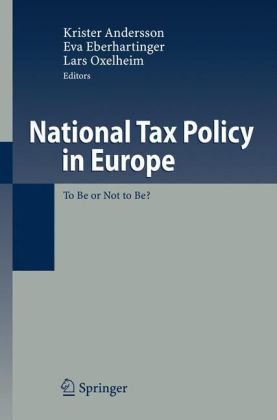 Обложка книги National Tax Policy in Europe: To Be or Not to Be?