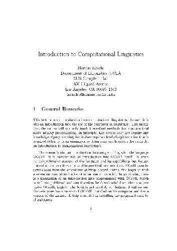Обложка книги Introduction to computational linguistics