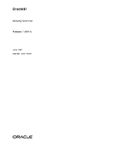 Обложка книги Oracle9i Security Overview