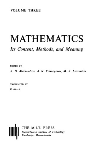 Обложка книги Mathematics, its content, methods, and meaning
