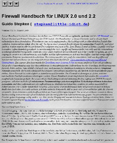 Обложка книги Firewall Handbuch für LINUX 2.0 und 2.2