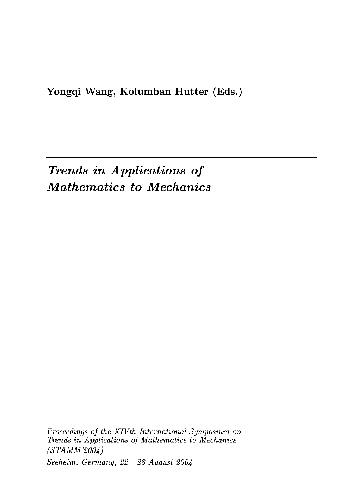 Обложка книги Trends in applications of mathematics to mechanics