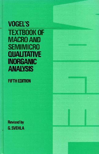 Обложка книги Vogel's Textbook Of Macro And SemiMicro Qualitative Inorganic Analysis