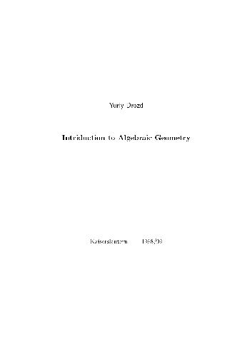 Обложка книги Introduction to algebraic geometry