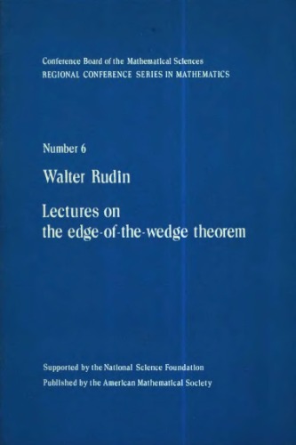 Обложка книги Lectures on the Edge of the Wedge theorem