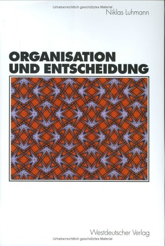 Обложка книги Organisation und Entscheidung.