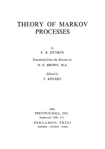 Обложка книги Theory Of Markov Processes