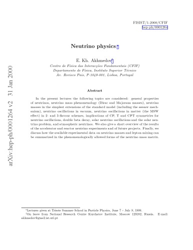 Обложка книги Neutrino Physics
