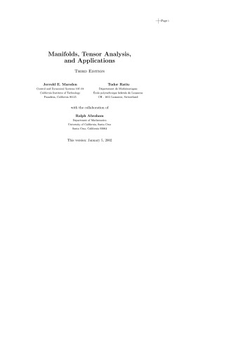 Обложка книги Manifolds Tensor Analysis and Applications 