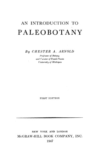 Обложка книги An Introduction to Paleobotany