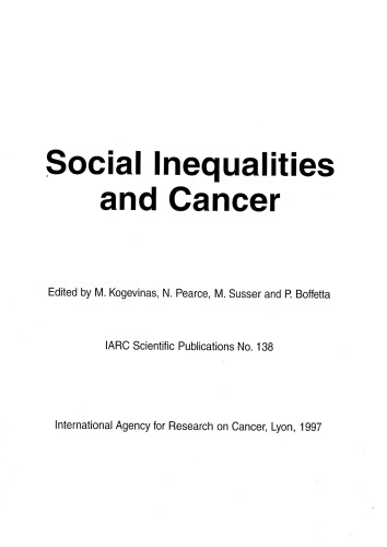 Обложка книги Social Inequalities and Cancer 