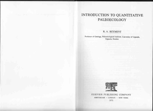 Обложка книги Introduction to Quantitative Palaeoecology