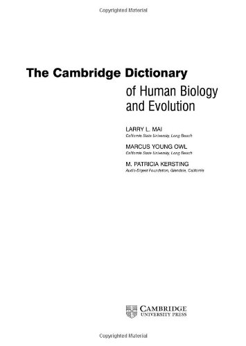 Обложка книги The Cambridge Dictionary of Human Biology and Evolution