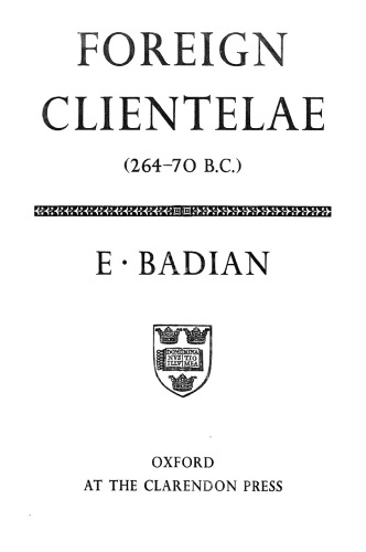 Обложка книги Foreign Clientelae, 264-70 B.C.