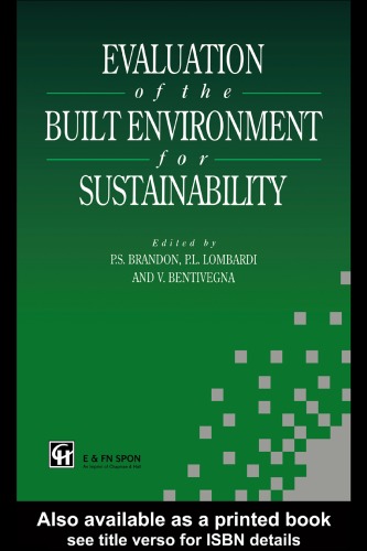Обложка книги Evaluation of the Built Environment for Sustainability