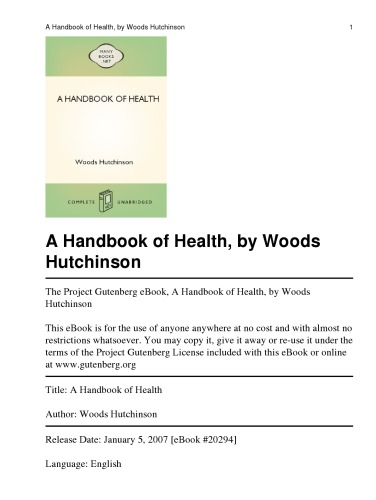 Обложка книги A Handbook of Health