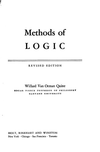 Обложка книги Methods of Logic