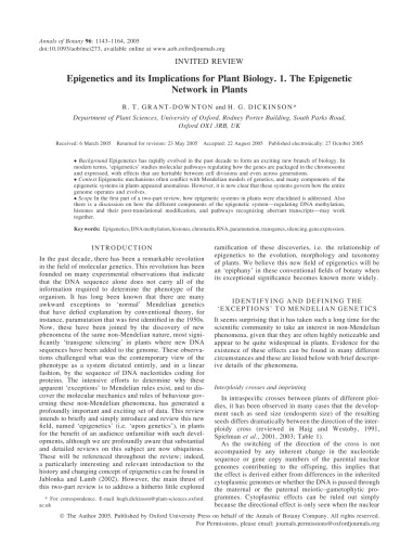 Обложка книги Epigenetics and its Implications for Plant Biology. 1. The Epigenetic Network in Plants