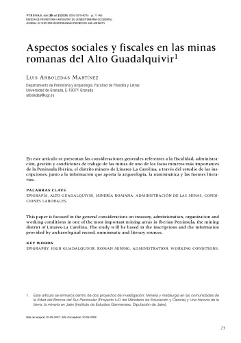 Обложка книги Aspectos sociales y fiscales en las minas romanas del Alto Guadalquivir