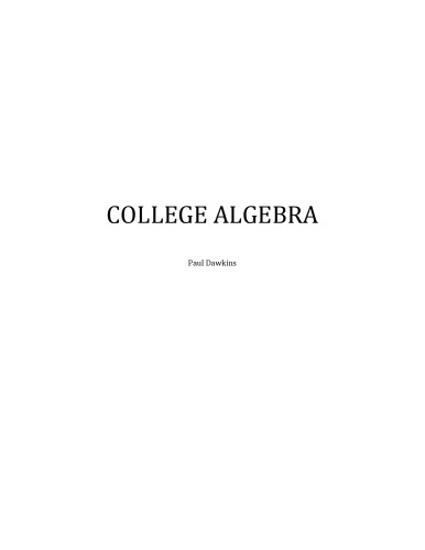 Обложка книги College Algebra