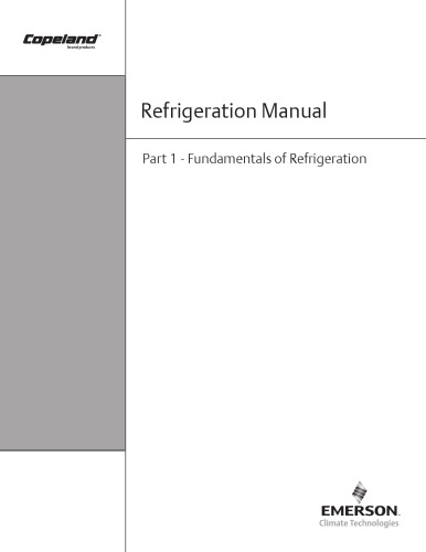 Обложка книги Copeland Refrigeration Manual Part 1: Fundamentals of Refrigeration