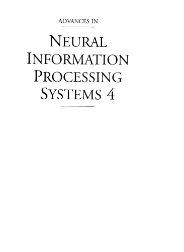 Обложка книги Advances in Neural Information Procesing Systems 4