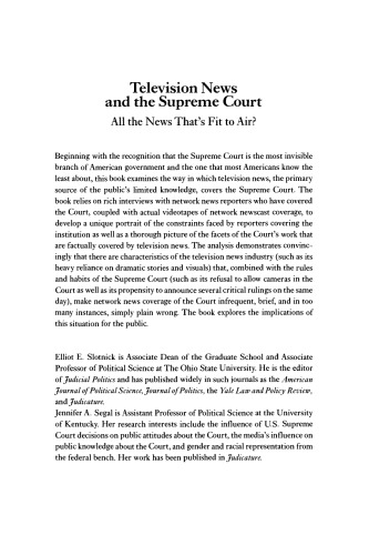 Обложка книги Television News and the Supreme Court: All the News that's Fit to Air?
