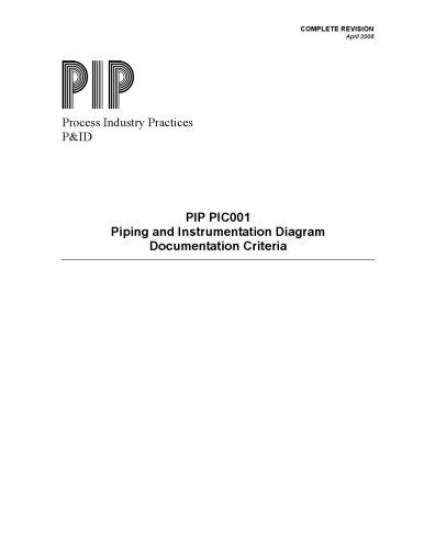 Обложка книги Piping and Instrumentation Diagram Documentation Criteria