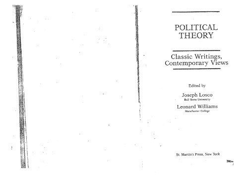 Обложка книги Political Theory: Classic Writings, Contemporary Views