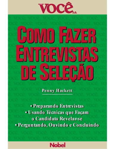 Обложка книги Como Fazer Entrevistas de Selecao  Portuguese