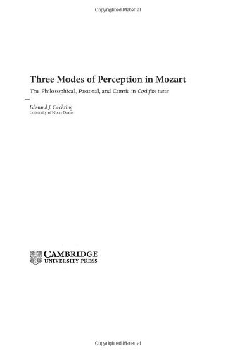 Обложка книги Three Modes of Perception in Mozart: The Philosophical, Pastoral, and Comic in CosA­ fan tutte (Cambridge Studies in Opera)