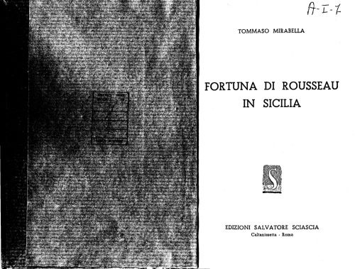 Обложка книги Fortuna di Rousseau in Sicilia