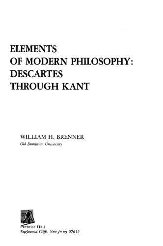 Обложка книги The Elements of Modern Philosophy: Descartes Through Kant