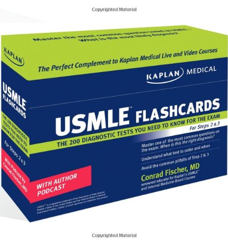 Обложка книги Kaplan Medical USMLE Diagnostic Test Flashcards: The 200 Diagnostic Test Questions You Need to Know for the Exam for Steps 2 &amp; 3