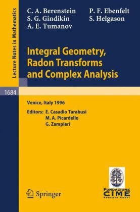 Обложка книги Integral geometry, Radon transforms and complex analysis: Lectures