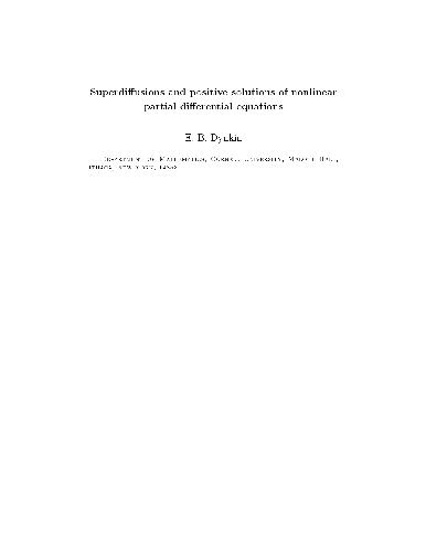 Обложка книги Superdiffusions and Positive Solutions of Nonlinear PDEs