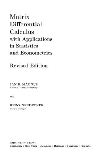 Обложка книги Матричное дифференциальное исчисление с приложениями к статистике и эконометрике