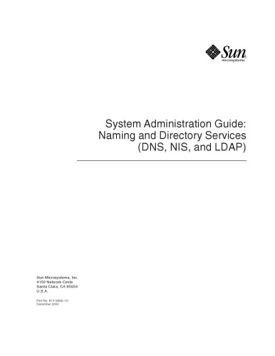 Обложка книги System Administration Guide: Naming and Directory Services (DNS, NIS, and LDAP)