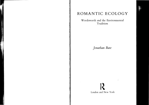 Обложка книги Romantic Ecology: Wordsworth and The Environmental Tradition